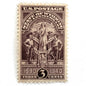 Image of Wyoming Statehood postage stamp from 1940, featuring the Wyoming state seal in brown on vintage unused 3-cent USPS postage, Scott 897.