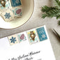 Unused “Owl + Snowflake Christmas” vintage postage stamp set perfect for adding a special touch to your holiday cards or letters! Each curated set is comprised of four (4) unused stamps with a total USPS postage value of $0.87 (USD) per set — enough postage to mail a standard letter weighing up to 1-ounce.