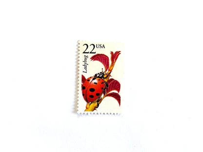 Ladybug Stamps (North American Wildlife Series, Insect, Multicolored) Vintage Unused USPS Postage 22c