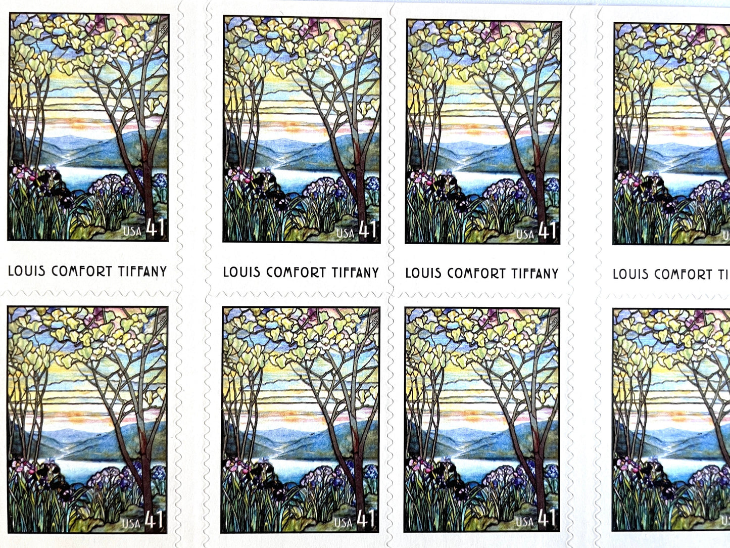 2007 Louis Comfort Tiffany USPS Postage Stamp, Face Value 41 cents, Self-Adhesive Postage Stamp, Uncirculated, Unused Mail Stamp, Mint Condition Stamp, Multicolored Postage Stamp, United States Postal Service Stamps, American Treasures Series, Stained Glass, Scott 4165