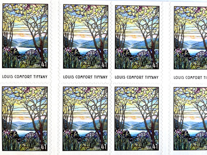 2007 Louis Comfort Tiffany USPS Postage Stamp, Face Value 41 cents, Self-Adhesive Postage Stamp, Uncirculated, Unused Mail Stamp, Mint Condition Stamp, Multicolored Postage Stamp, United States Postal Service Stamps, American Treasures Series, Stained Glass, Scott 4165
