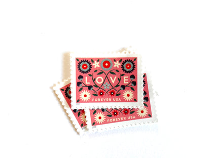 2022 LOVE Forever Pink Background USPS Postage Stamp, Uncirculated, Unused Mail Stamp, Mint Condition Stamp, Forever Stamp, Wedding Postage, Valentine's Day Postage, Valentine's Day Stamp, Floral Stamp, Floral Postage, Flowers, Pink Postage Stamp, Coral Postage Stamp, United States Postal Service Stamps, Face Value Forever Stamp, Love Series Stamp