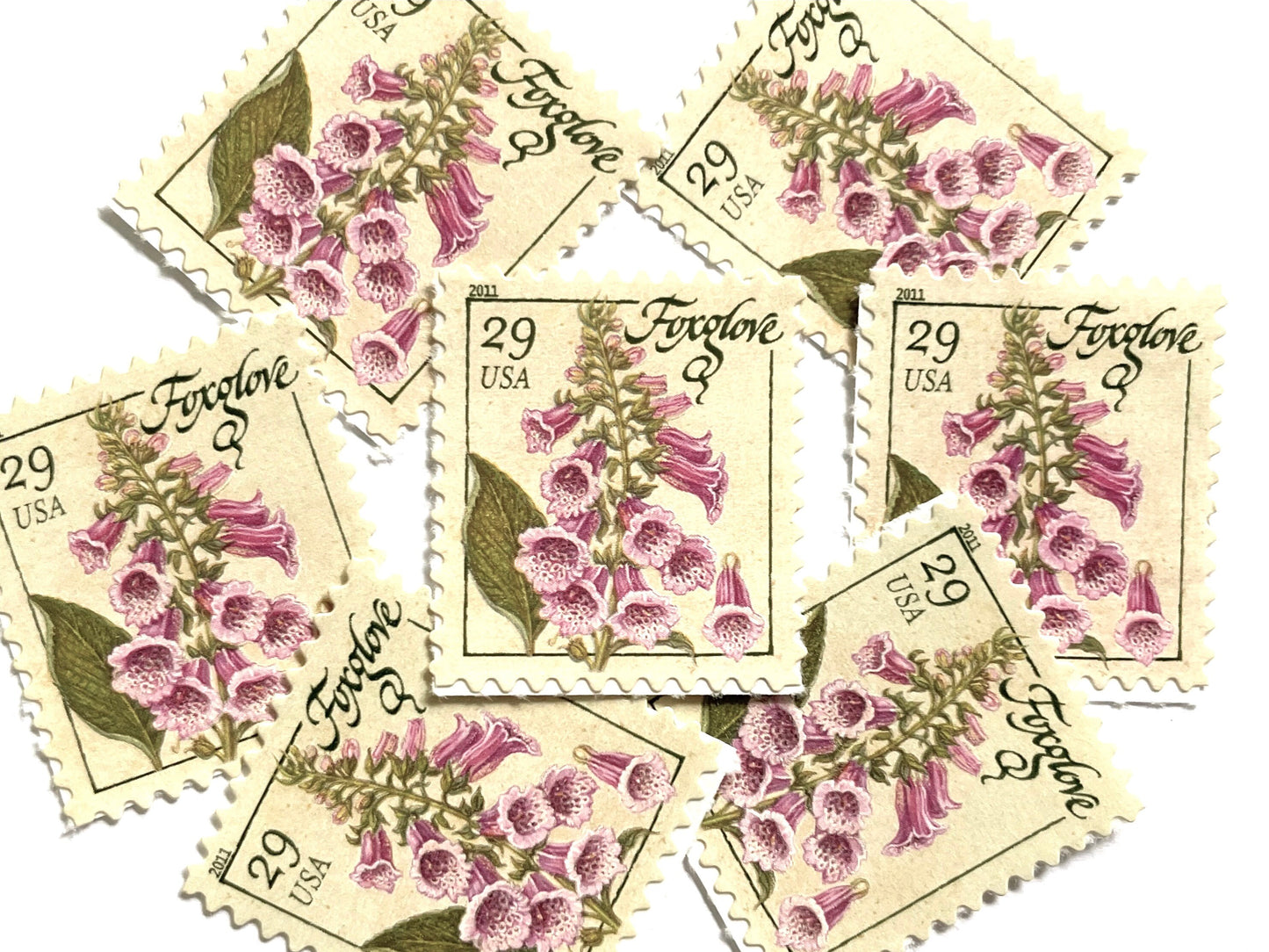 Foxglove Herb Stamps (Herbs, Flowers, Bridal, Pink) Vintage Unused USPS Postage 29c