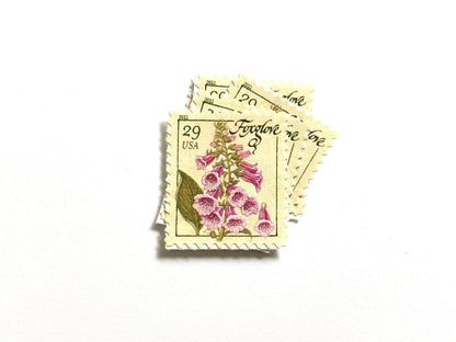 Foxglove Herb Stamps (Herbs, Flowers, Bridal, Pink) Vintage Unused USPS Postage 29c