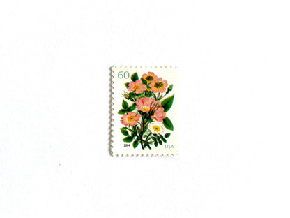 Wedding Series Garden Botanical Stamps (Bridal Bouquet, Coral, Pink) Vintage Unused USPS Postage 60c