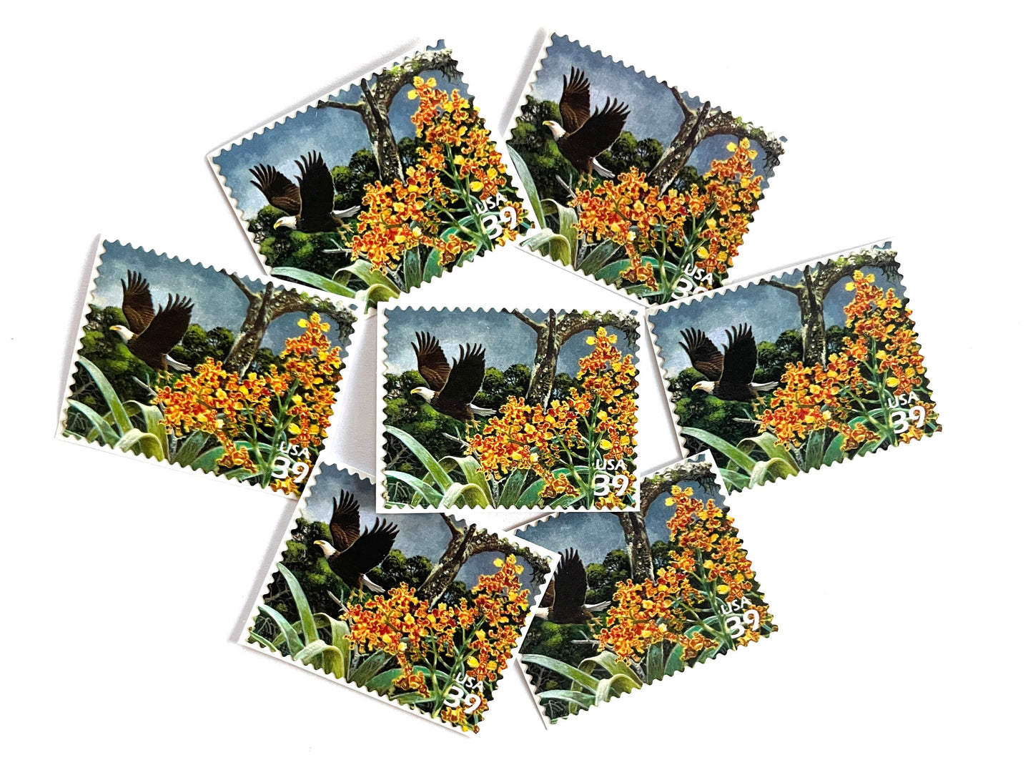 Southern Florida Wetland Bald Eagle Stamps (Nature of America Series, Birds, Wetlands) Vintage Unused USPS Postage 39c