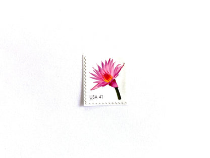 Pink Water Lily Stamps (Beautiful Blooms Series, Flowers, Bridal, Pink) Vintage Unused USPS Postage 41c