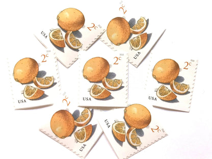 Unused Meyer Lemons Stamps (Yellow Lemon, Fruit) USPS Postage 2c - Heritage Post House