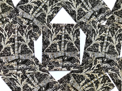 Unused Vintage Oscar de la Renta Black and Metallic Fabric Stamps (ODLR, Fashion Designer) USPS Postage Forever Stamp - Heritage Post House