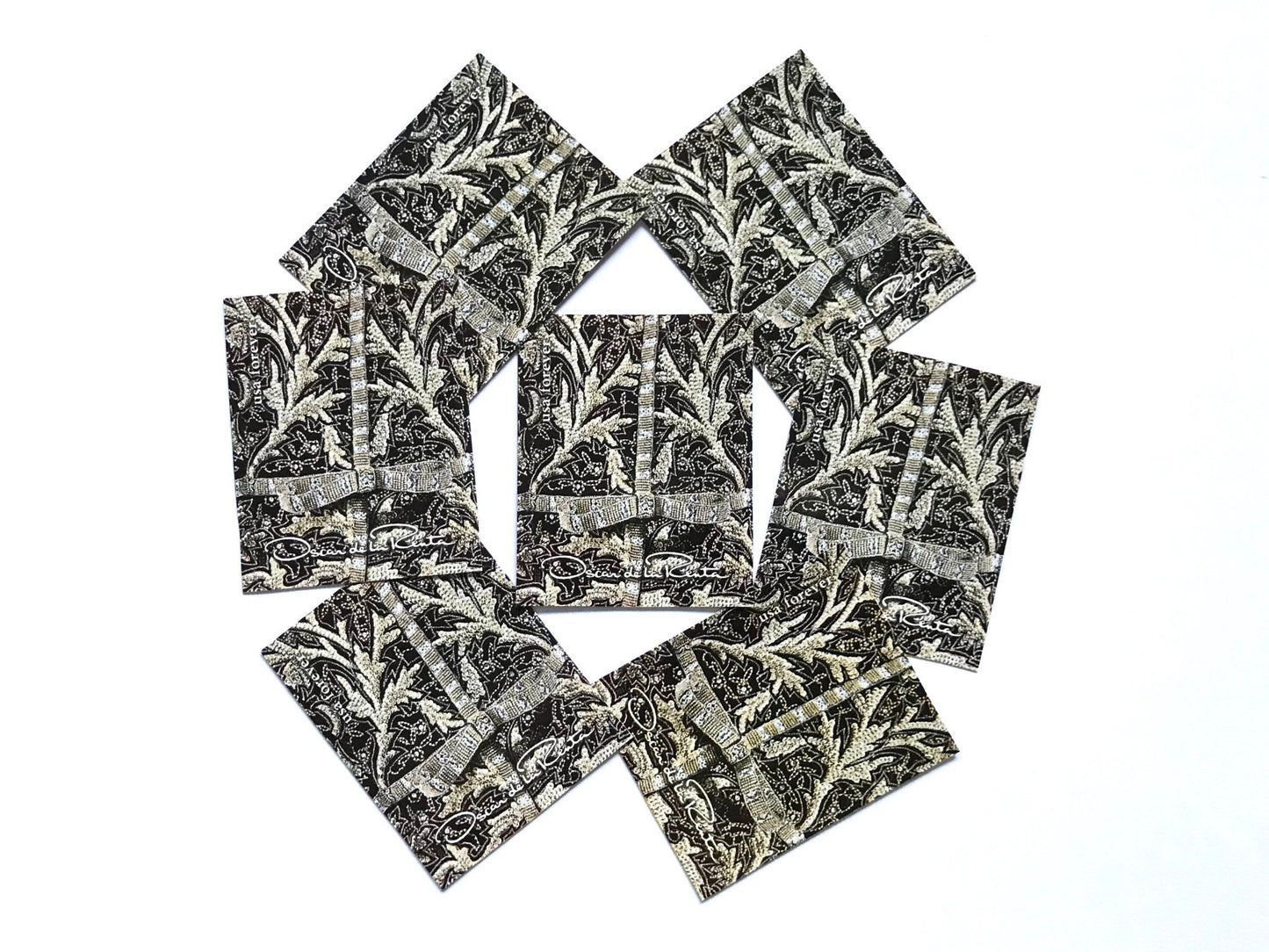 Unused Vintage Oscar de la Renta Black and Metallic Fabric Stamps (ODLR, Fashion Designer) USPS Postage Forever Stamp - Heritage Post House