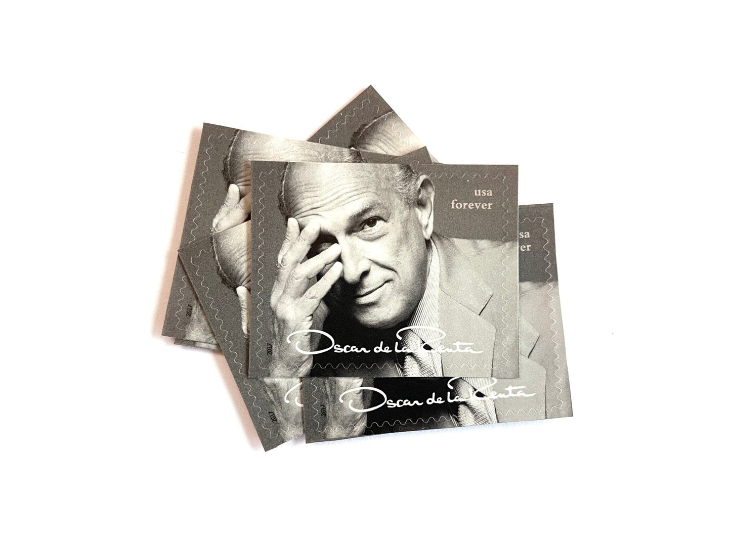 Unused Vintage Oscar de la Renta Black and White Photograph Stamps (ODLR, Fashion Designer Portrait) USPS Postage Forever Stamp - Heritage Post House