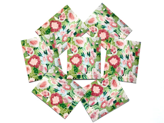 Unused Vintage Oscar de la Renta Green Floral Fabric Stamps (ODLR, Fashion Designer) USPS Postage Forever Stamp - Heritage Post House