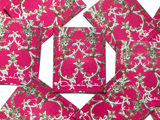 Unused Vintage Oscar de la Renta Pink Fabric Stamps (ODLR, Fashion Designer) USPS Postage Forever Stamp - Heritage Post House
