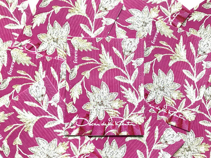 Unused Vintage Oscar de la Renta Pink with Gold Floral Fabric Stamps (ODLR, Fashion Designer) USPS Postage Forever Stamp - Heritage Post House