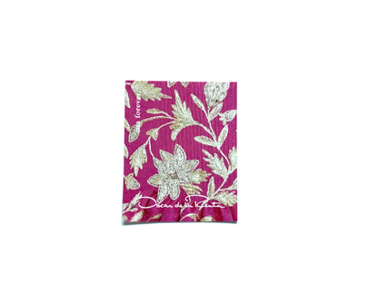 Unused Vintage Oscar de la Renta Pink with Gold Floral Fabric Stamps (ODLR, Fashion Designer) USPS Postage Forever Stamp - Heritage Post House
