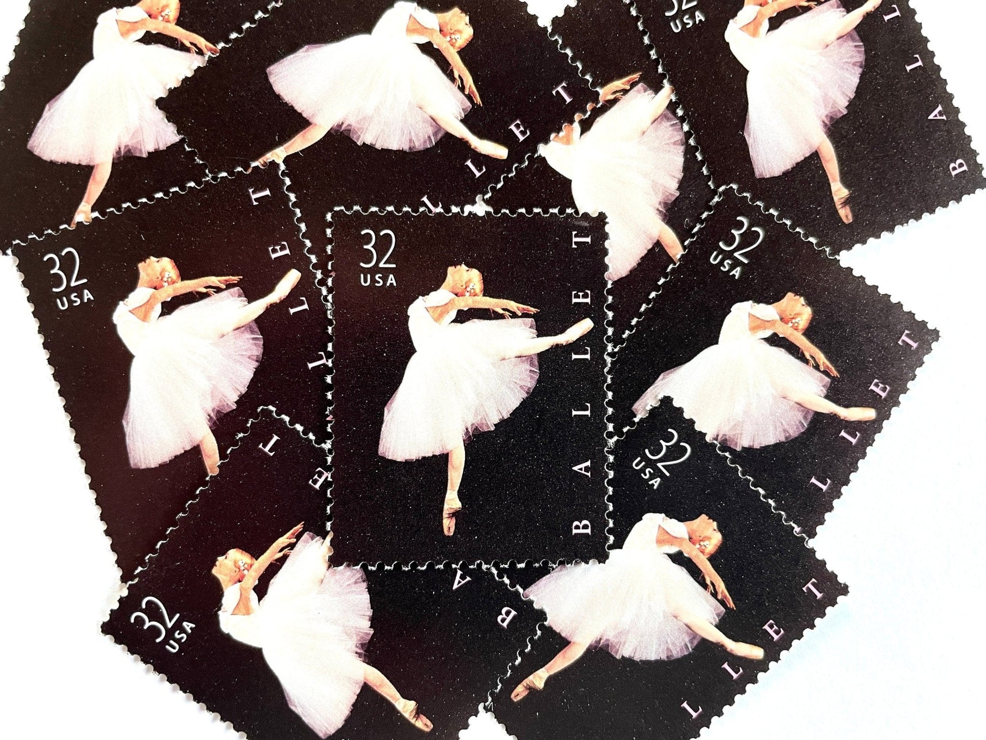 Vintage Unused American Ballet Stamps (Ballerina, Dance, Black) USPS Postage 32c - Heritage Post House