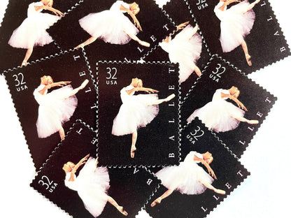 Vintage Unused American Ballet Stamps (Ballerina, Dance, Black) USPS Postage 32c - Heritage Post House