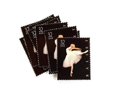 Vintage Unused American Ballet Stamps (Ballerina, Dance, Black) USPS Postage 32c - Heritage Post House