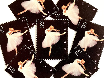 Vintage Unused American Ballet Stamps (Ballerina, Dance, Black) USPS Postage 32c - Heritage Post House