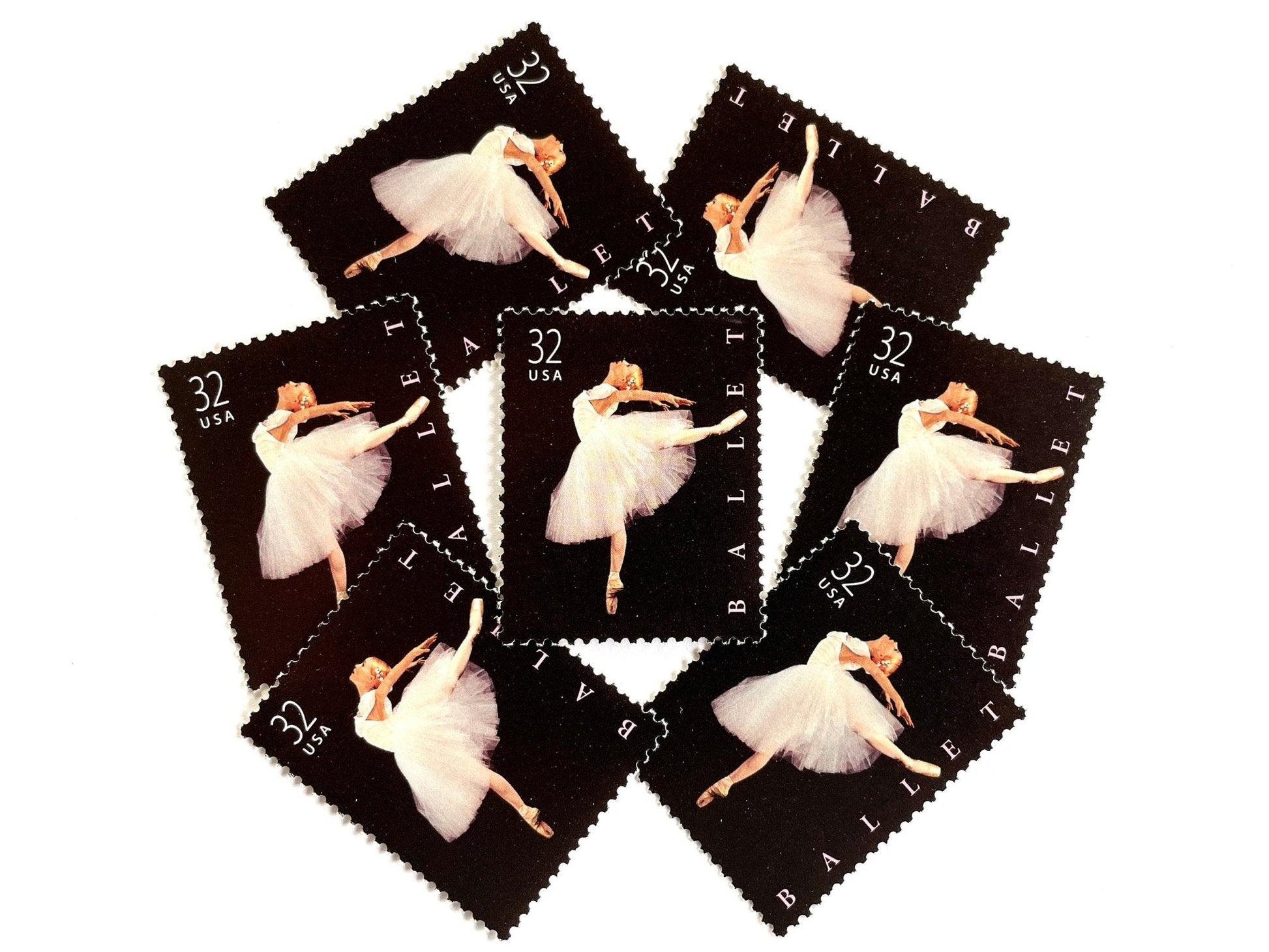 Vintage Unused American Ballet Stamps (Ballerina, Dance, Black) USPS Postage 32c - Heritage Post House