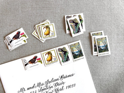 Vintage Unused Botanical Nature Postage Set of 4 Stamps (For Letters Weighing 2 - ounces ea., Flowers, Wedding) USPS Postage $1.22 per set - Heritage Post House