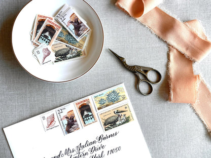 Vintage Unused California Beach to Desert Postage Sets of 5 Stamps (For Letter Weighing 1 - ounce ea., Wedding, Save - the - Date) USPS Postage 78c per set - Heritage Post House