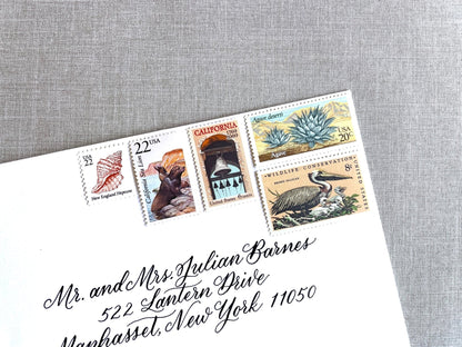 Vintage Unused California Beach to Desert Postage Sets of 5 Stamps (For Letter Weighing 1 - ounce ea., Wedding, Save - the - Date) USPS Postage 78c per set - Heritage Post House