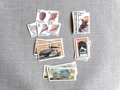 Vintage Unused California Beach to Desert Postage Sets of 5 Stamps (For Letter Weighing 1 - ounce ea., Wedding, Save - the - Date) USPS Postage 78c per set - Heritage Post House