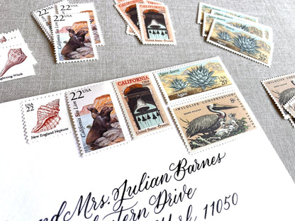 Vintage Unused California Beach to Desert Postage Sets of 5 Stamps (For Letter Weighing 1 - ounce ea., Wedding, Save - the - Date) USPS Postage 78c per set - Heritage Post House
