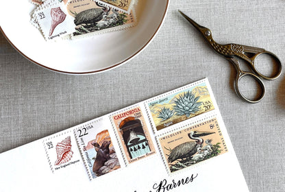 Vintage Unused California Beach to Desert Postage Sets of 5 Stamps (For Letter Weighing 1 - ounce ea., Wedding, Save - the - Date) USPS Postage 78c per set - Heritage Post House