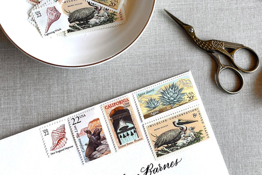 Vintage Unused California Beach to Desert Postage Sets of 5 Stamps (For Letter Weighing 1 - ounce ea., Wedding, Save - the - Date) USPS Postage 78c per set - Heritage Post House
