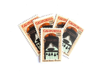 Vintage Unused California Settlement Stamps (Mission Bells), USPS Postage 6c - Heritage Post House