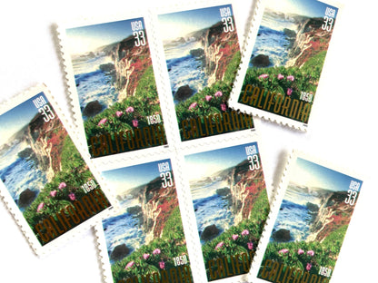 Vintage Unused California Statehood 150th Anniversary Stamps (Big Sur), USPS Postage 33c - Heritage Post House