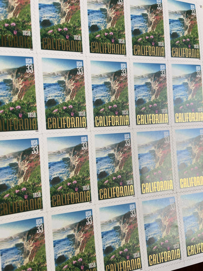 Vintage Unused California Statehood 150th Anniversary Stamps (Big Sur), USPS Postage 33c - Heritage Post House
