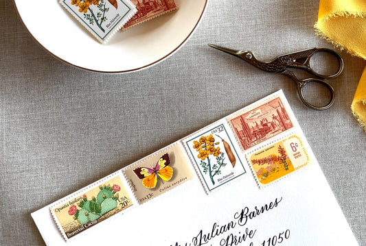 Vintage Unused Desert - Themed Postage Set of 5 Stamps (For Letter Weighing 1 - ounce ea., Wedding, Save - the - Date) USPS Postage 74c per set - Heritage Post House