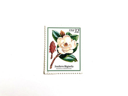 Vintage Unused Flowering Trees Southern Magnolia Stamps (Southern Flora, Louisiana and Mississippi State Flower) USPS Postage 32c - Heritage Post House