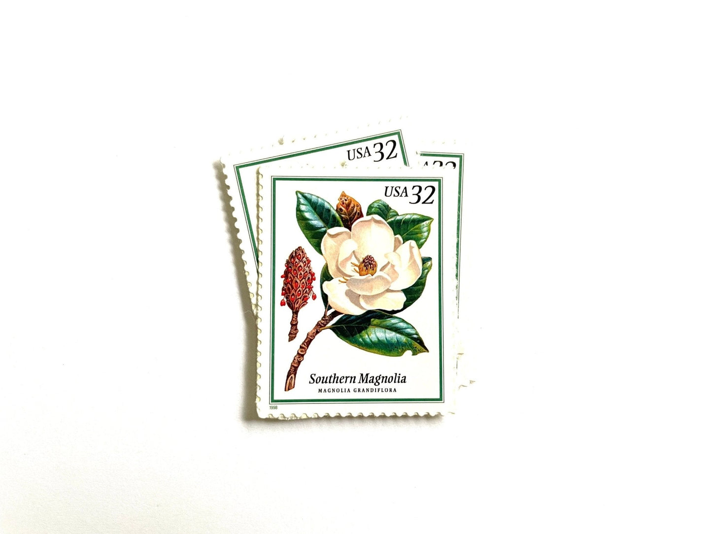 Vintage Unused Flowering Trees Southern Magnolia Stamps (Southern Flora, Louisiana and Mississippi State Flower) USPS Postage 32c - Heritage Post House