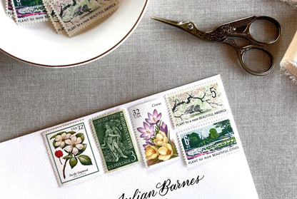Vintage Unused Garden Botanical Postage Set of 5 Stamps (For Letters Weighing 1 - ounce ea., Flowers, Wedding) USPS Postage 78c per set - Heritage Post House