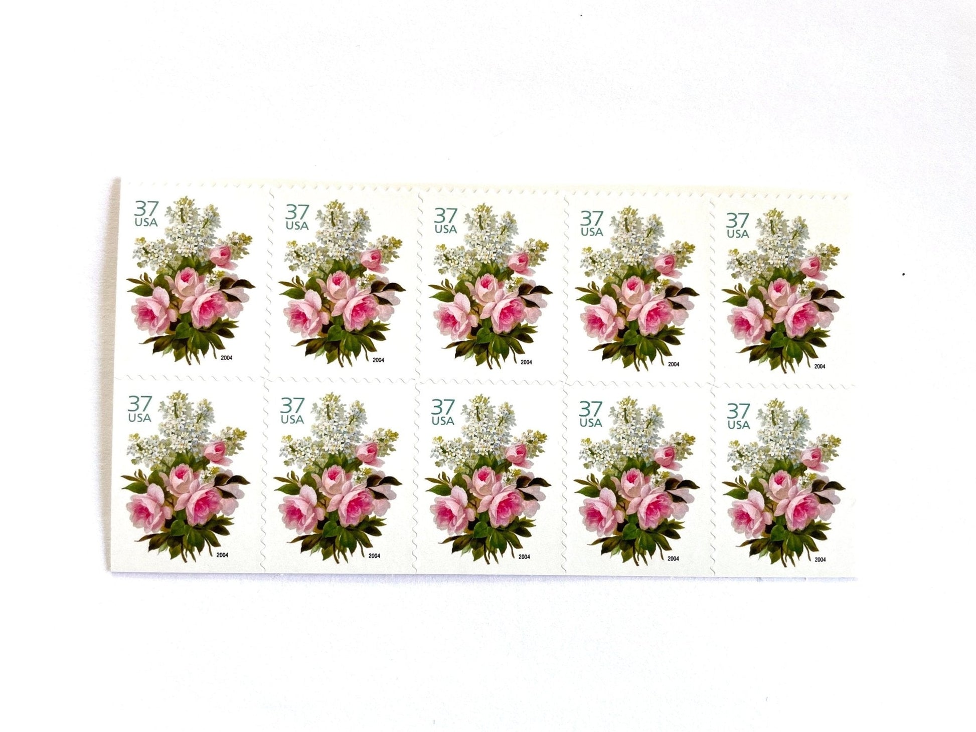 Vintage Unused Garden Bouquet Stamps (Bridal Bouquet, Wedding Series), USPS Postage 37c - Heritage Post House