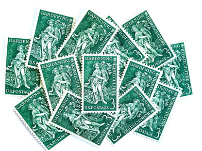 Vintage Unused Gardening & Horticulture Stamps (Cornucopia, Goddess, Vegetables, Green) USPS Postage 3c - Heritage Post House