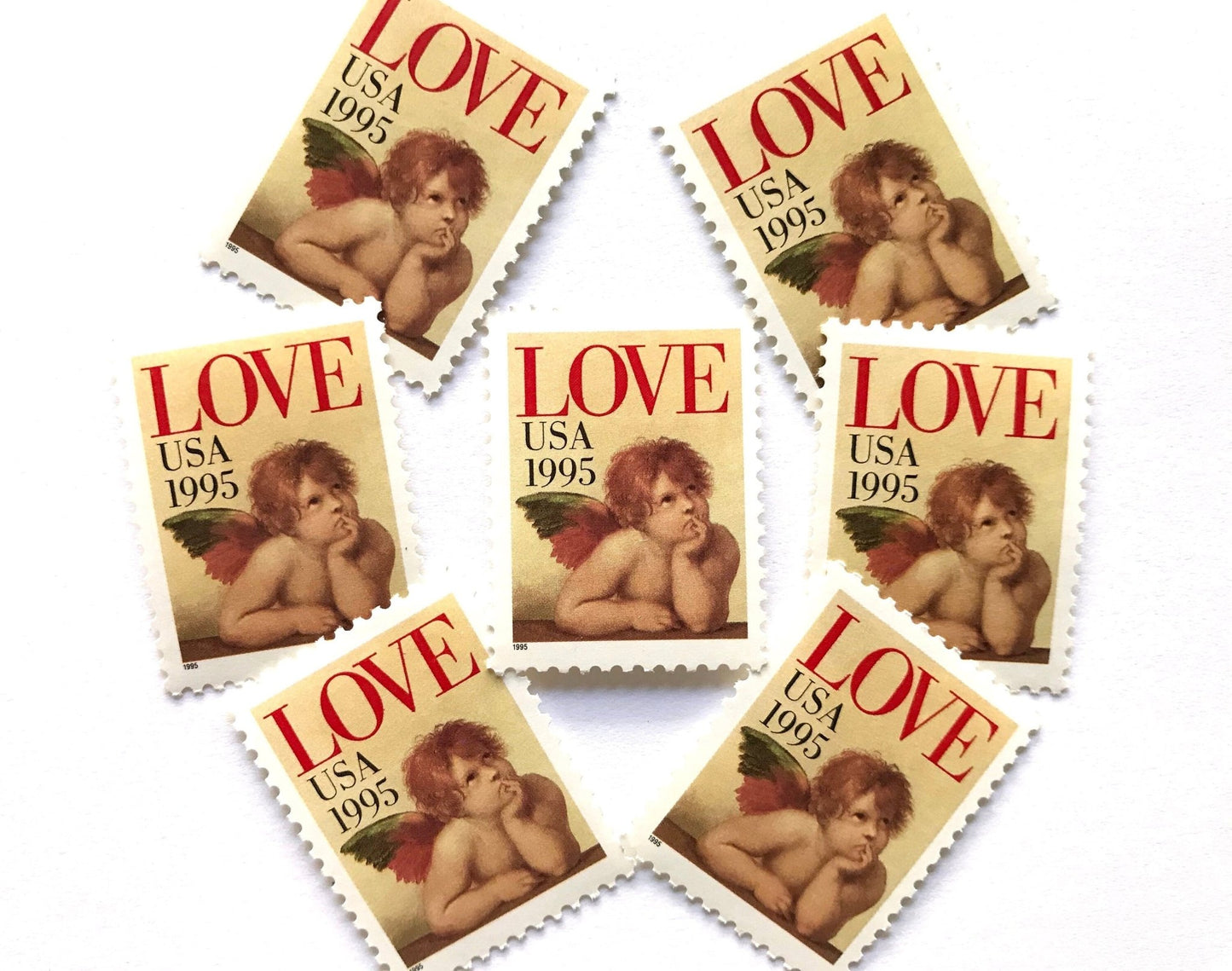 Vintage Unused Love 1995 Cherub Stamps (Angel, Non Denominated), USPS Postage 32c - Heritage Post House