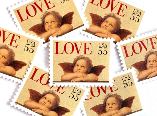 Vintage Unused Love Cherub Stamps (Love Series, Cupid, Angel) USPS Postage 55c - Heritage Post House