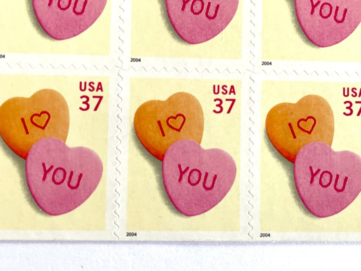 Vintage Unused Love Series Candy Hearts Stamps (Wedding, Valentine's Day, Sweetheart) USPS Postage 37c - Heritage Post House