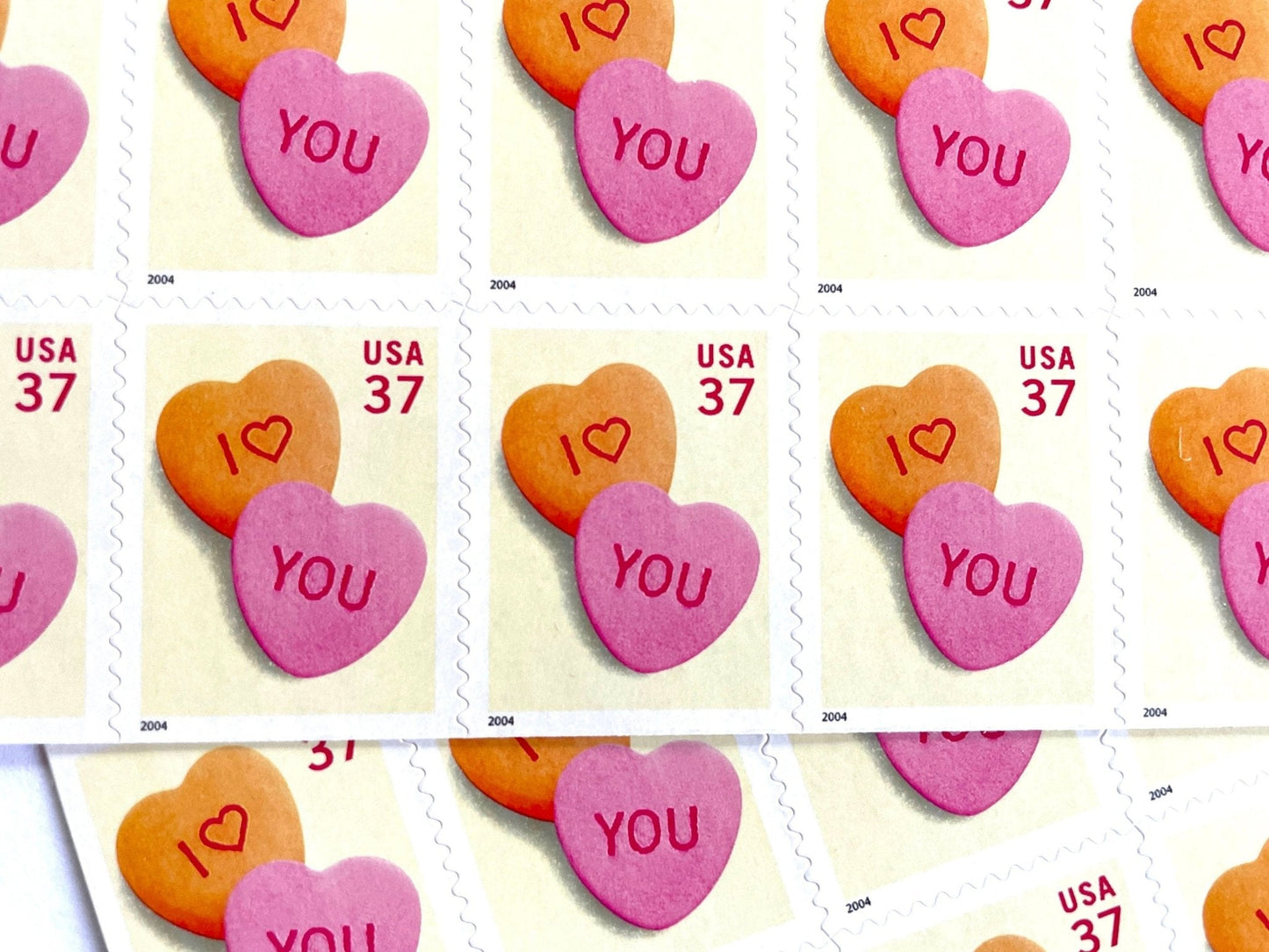 Vintage Unused Love Series Candy Hearts Stamps (Wedding, Valentine's Day, Sweetheart) USPS Postage 37c - Heritage Post House