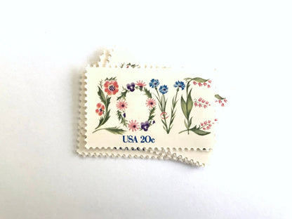 Vintage Unused Love Series Love Flowers Stamps (Botanical, Wedding, Bridal) USPS Postage 20c - Heritage Post House