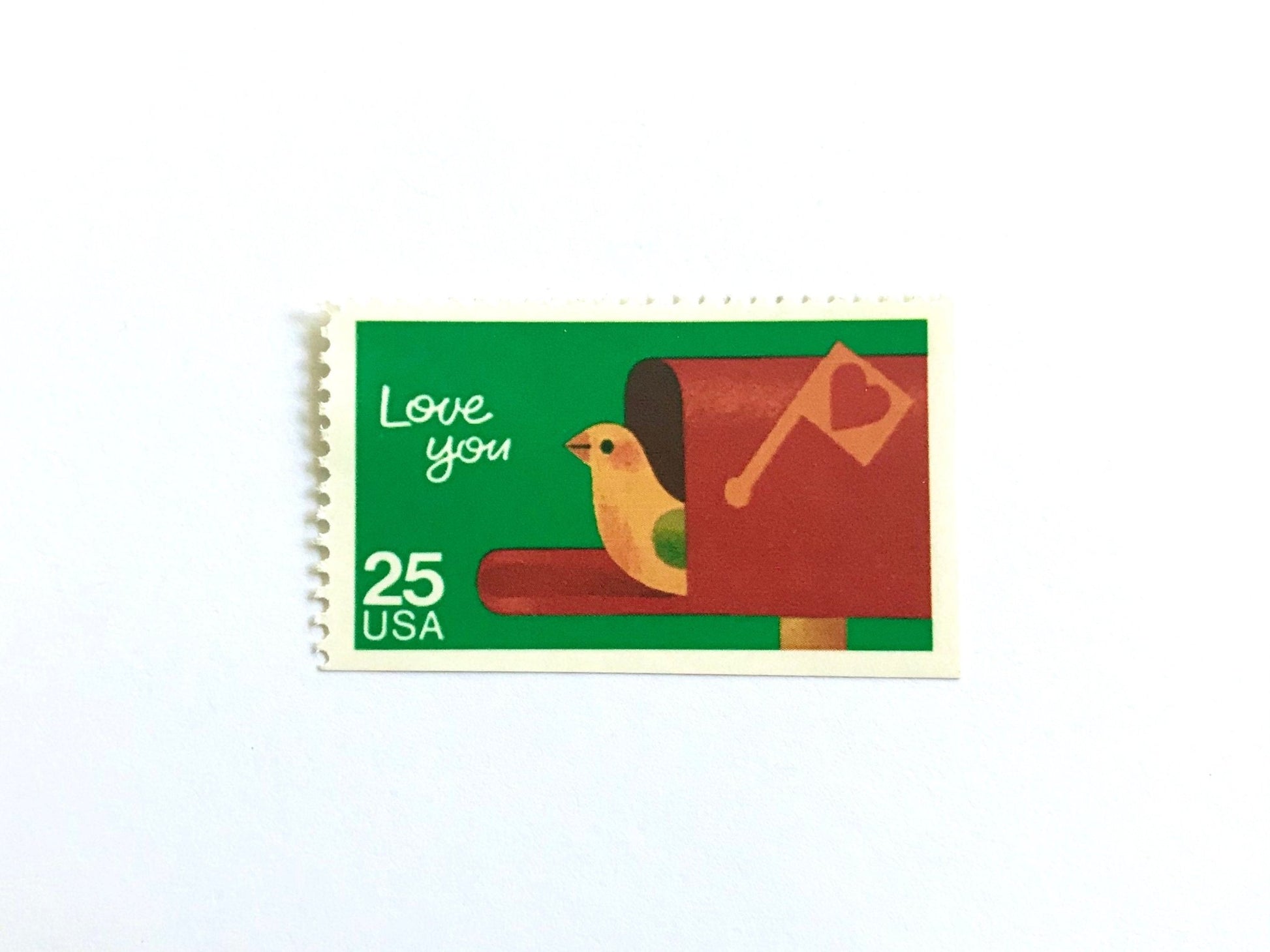 Vintage Unused Love You Special Occasions Stamps (Bird, Mailbox, Letter Writing, Christmas) USPS Postage 25c - Heritage Post House