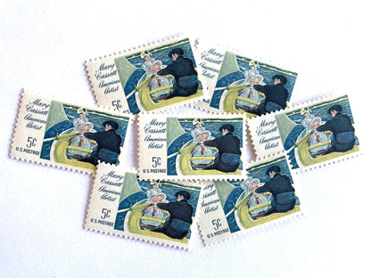 Vintage Unused Mary Cassatt Stamps (Nautical, Rowing, Boat, Victorian) USPS Postage 5c - Heritage Post House