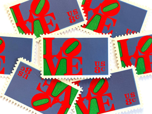 Vintage Unused Red Love Stamps (Love Series, Blue/Red/Green) USPS Postage 8c - Heritage Post House