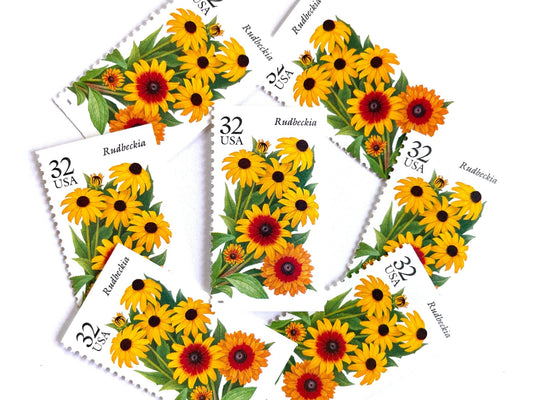 Vintage Unused Rudbeckia or “Black - eyed Susan” Flower Stamp (The Seasonal Garden), USPS Postage 32c - Heritage Post House